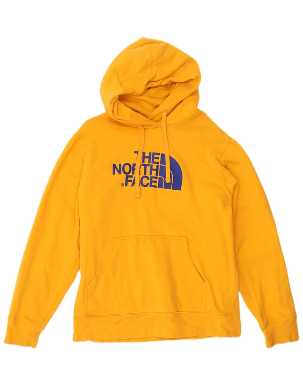 Męski sweter z kapturem The North Face z grafiką, średni żółty, bawełniany