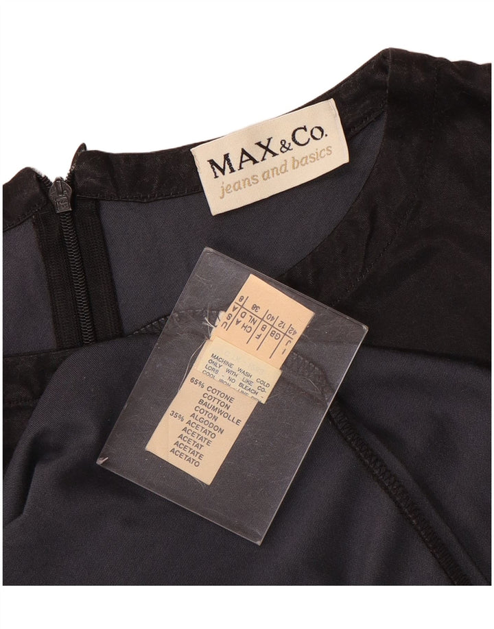 Damska sukienka płaszczowa bez rękawów Max & Co. UK 12, średnia czarna bawełna