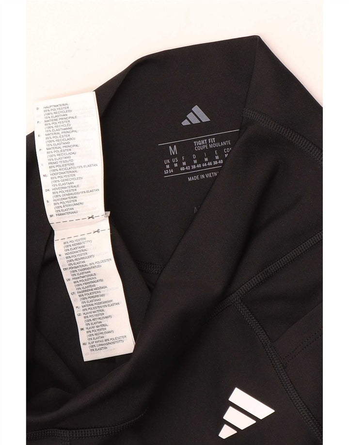 Damskie legginsy Adidas o dopasowanym kroju UK12/14, średni czarny poliester
