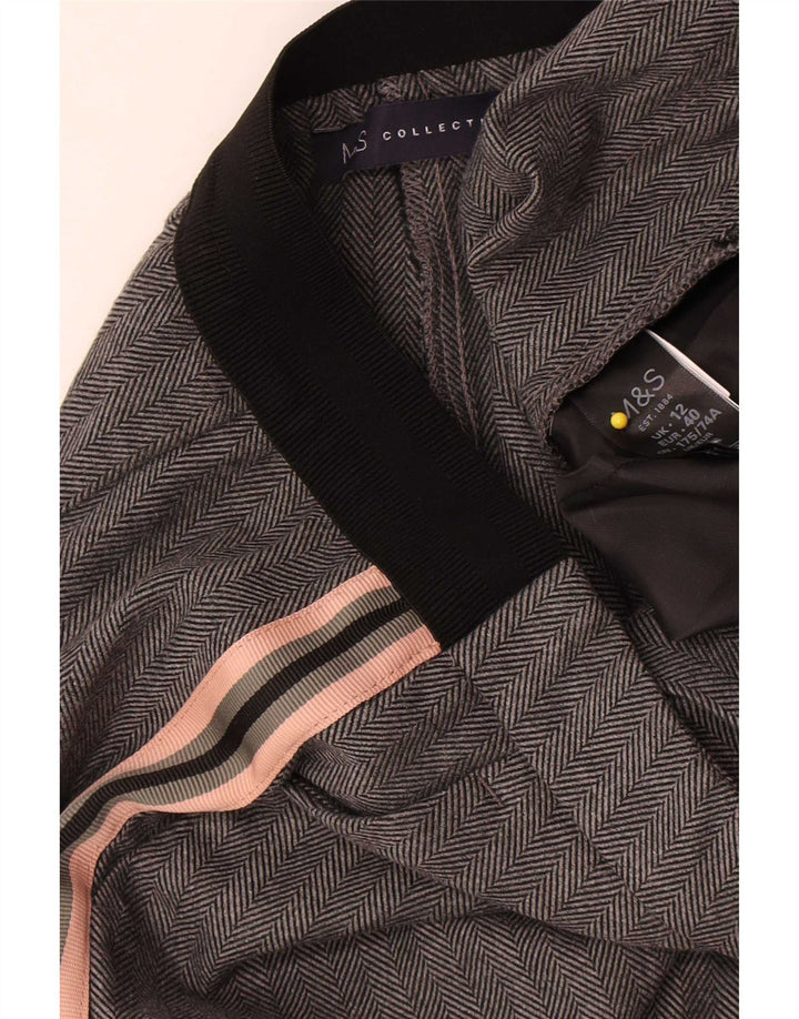 Spodnie garniturowe Marks & Spencer UK 12 Medium W30 L26 Szare w jodełkę