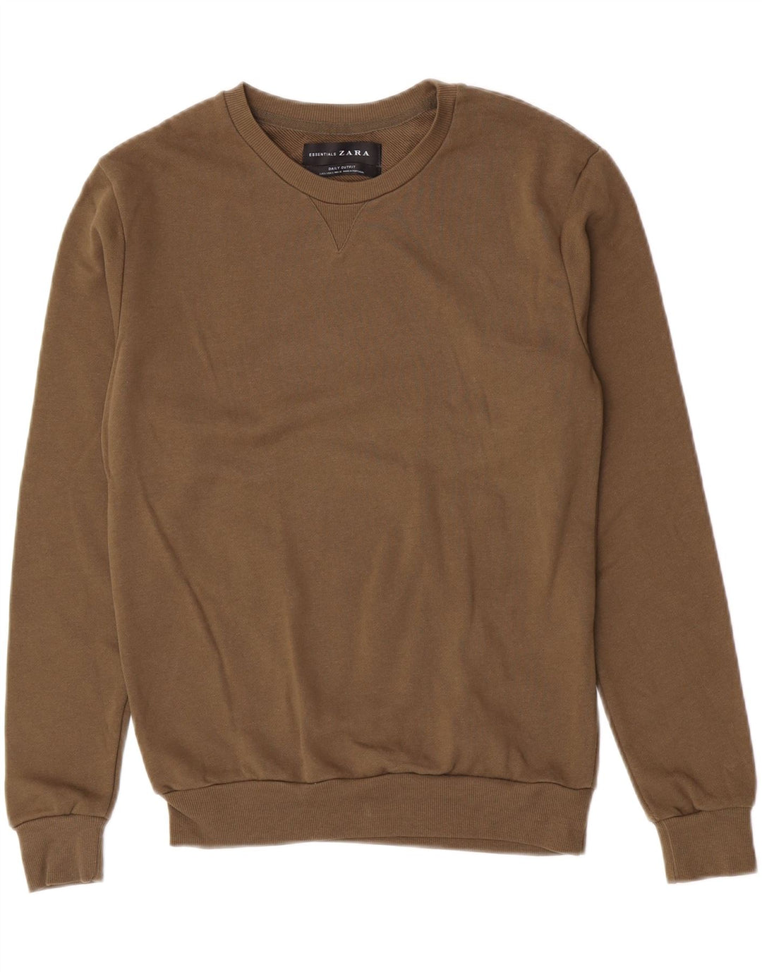 Męski sweter Zara, mały, brązowy, bawełniany