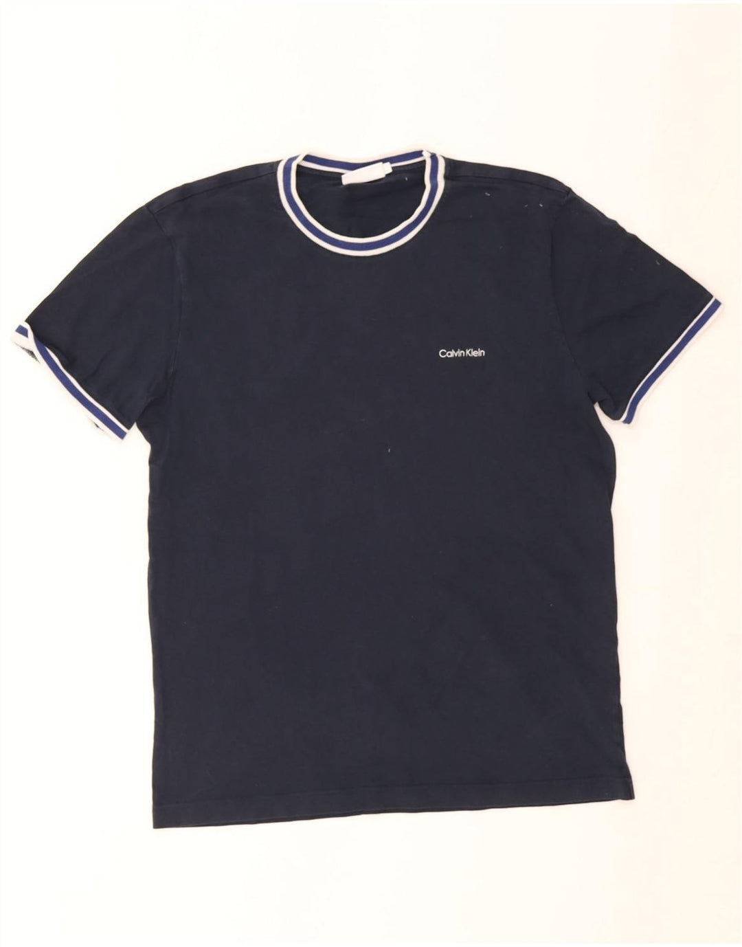 Męski T-shirt Calvin Klein, duży, granatowy w paski