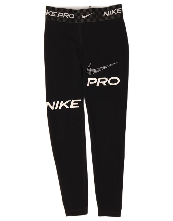 Damskie legginsy Nike Dri Fit Graphic Crop UK 8, małe czarne