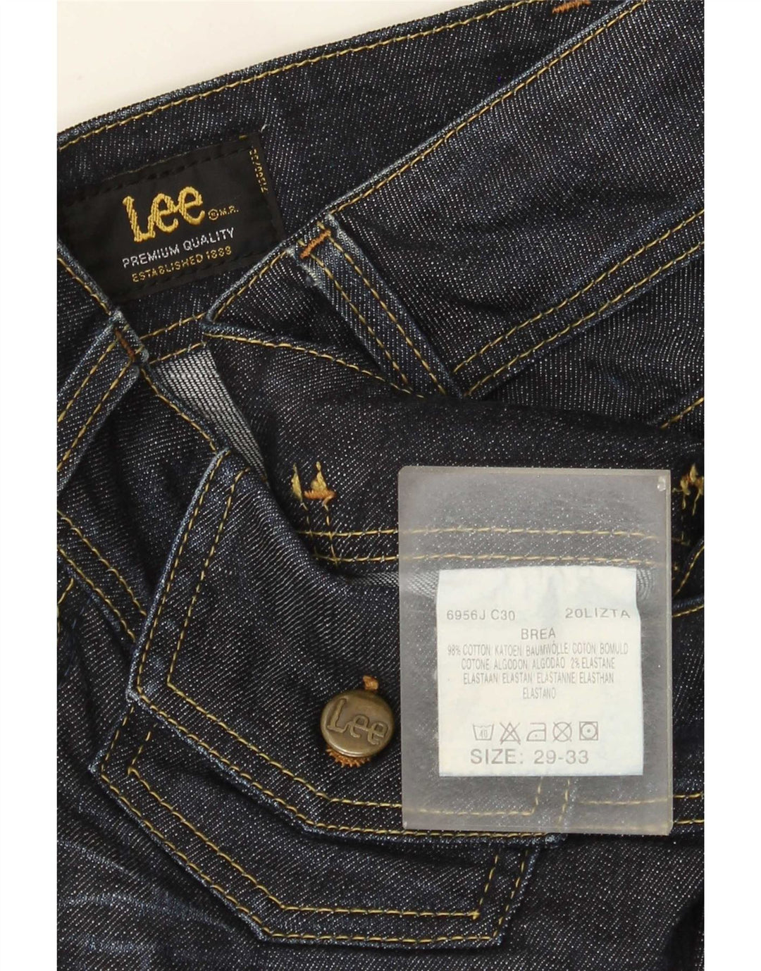 Damskie jeansy Lee Brea Slim W29 L33 Granatowe, bawełniane