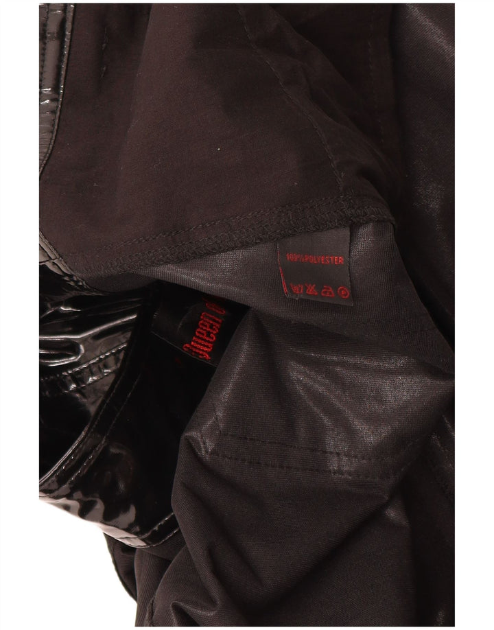 QUEEN OF DARKNESS Damska spódnica maxi o linii A, mała W28 Czarna gotycka