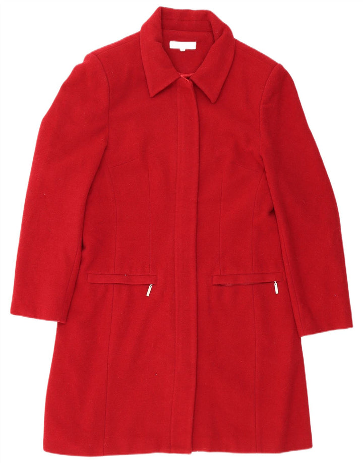 PACO Womens Overcoat UK 14 Medium Red Wool