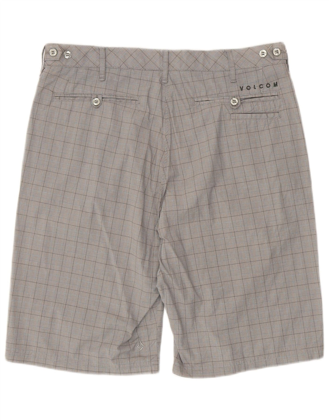 Męskie spodenki Chino Volcom W34, duże, szare, bawełniane w kratkę