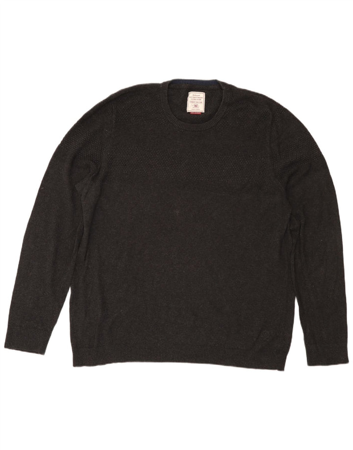 Męski sweter z okrągłym dekoltem Fat Face, 2XL, szara bawełna