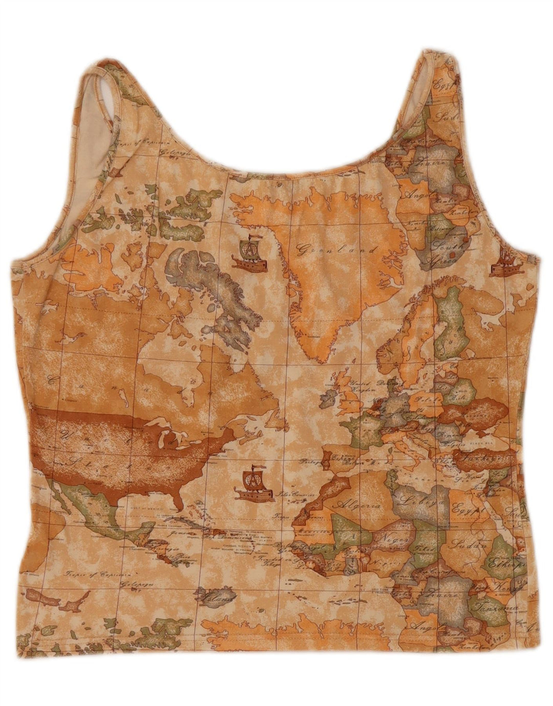 Damska kamizelka krótka ALVIERO MARTINI Voyages IT 48 XL beżowa geometryczna