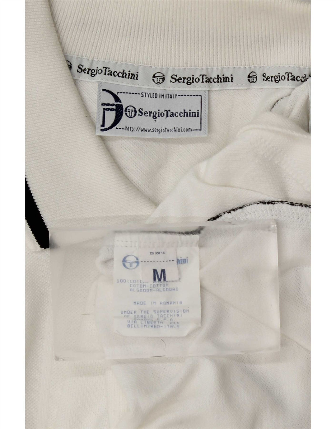 Męska koszulka polo Sergio Tacchini, bawełna w kolorze średniej bieli