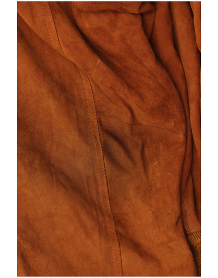 Vintage męska zamszowa kurtka bomber IT 52 XL brązowa skóra