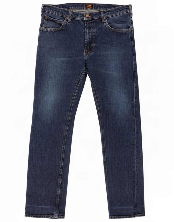 Damskie jeansy Lee Daren Zip Fly Straight W36 L30 Niebieska bawełna