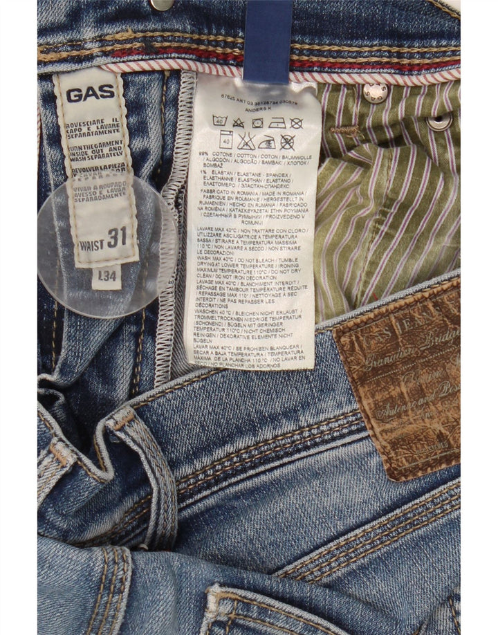 Damskie jeansy Gas Slim W31 L34 Niebieskie bawełniane