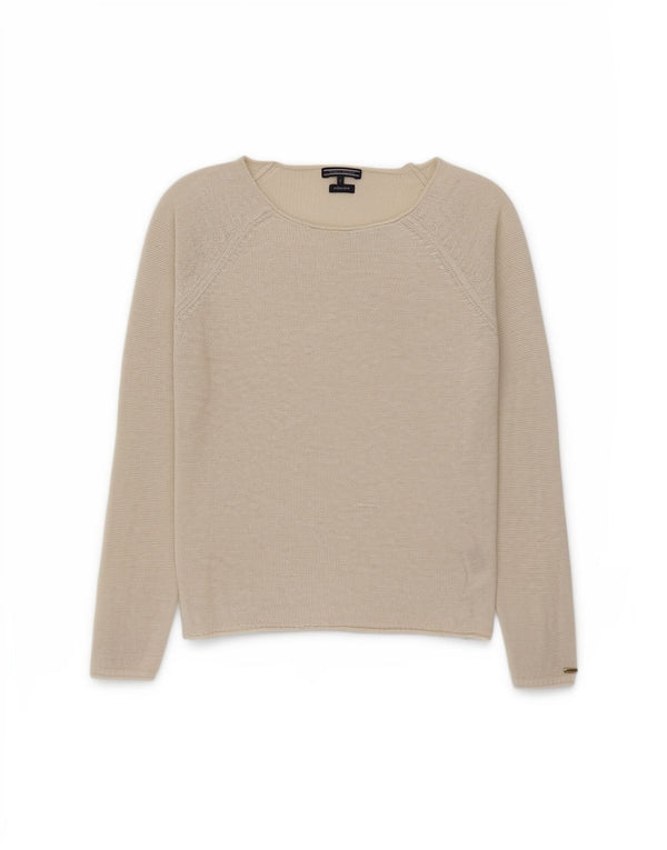Damski sweter Tommy Hilfiger z dekoltem w łódkę UK 10 Small Off White Classi