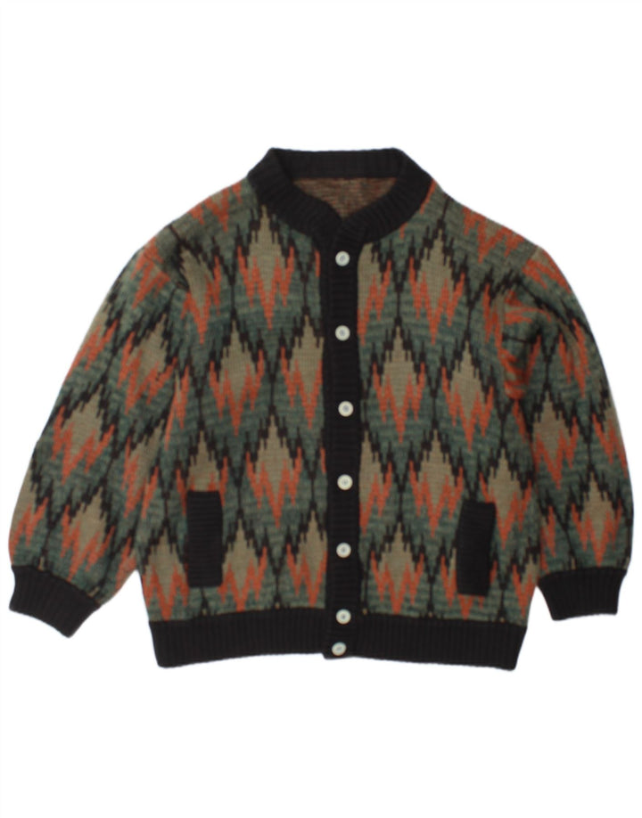 Sweter męski w stylu vintage, średni, wielokolorowy, geometryczny