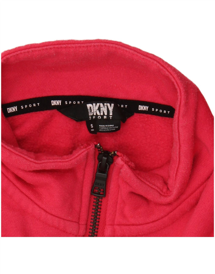 Damska bluza oversize DKNY z grafiką i zamkiem błyskawicznym, UK 10, mały róż