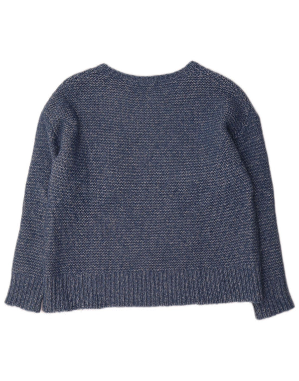 Damski sweter oversize Sun68 z dekoltem w łódkę, UK 10, mały, niebieski, bawełniany