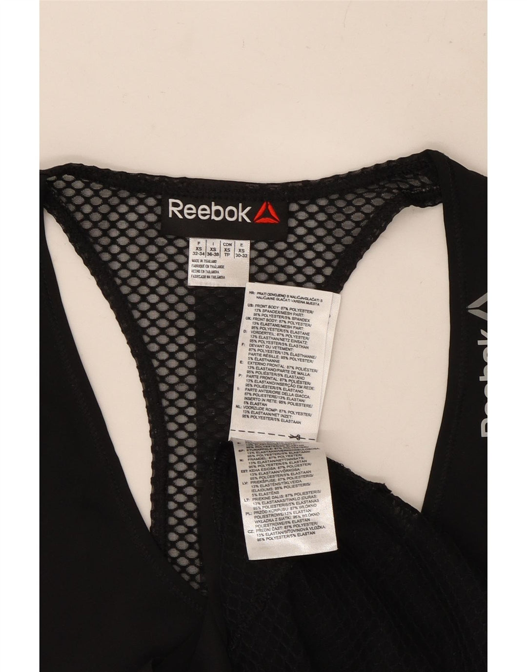 Top damski REEBOK z kamizelką UK 4 XS, czarny poliester