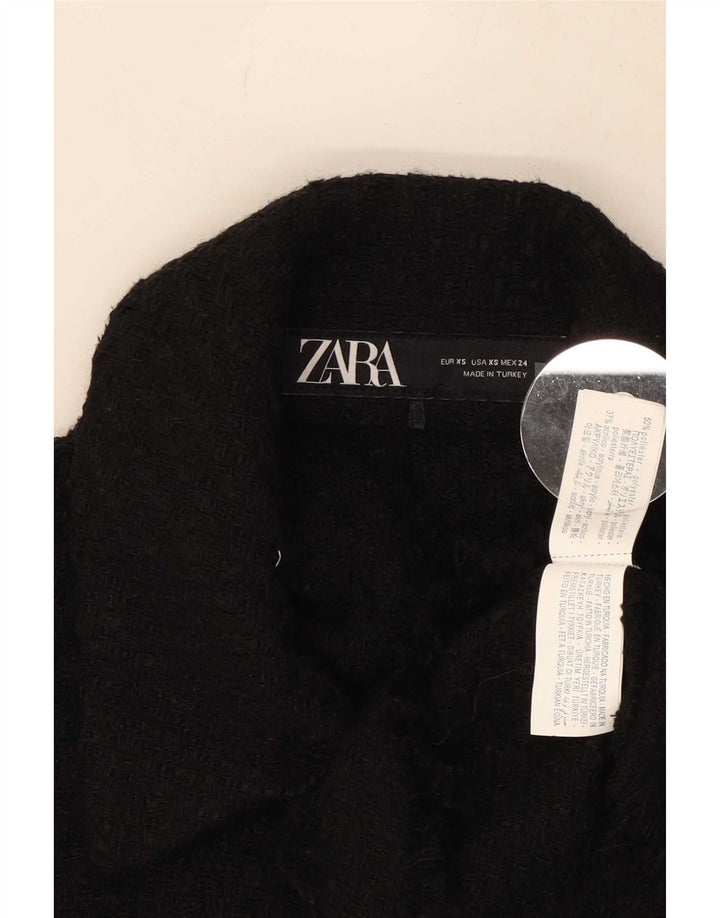 Damska krótka kamizelka Zara UK 6 XS, czarna, poliester