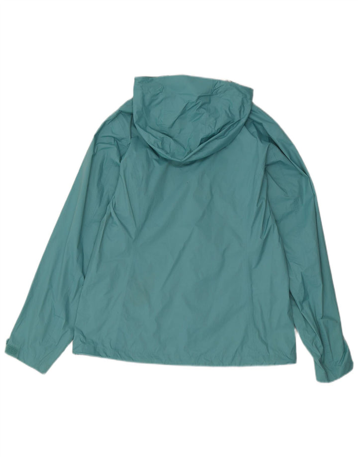 Damska kurtka przeciwdeszczowa z kapturem Eddie Bauer UK 14, średni niebieski nylon
