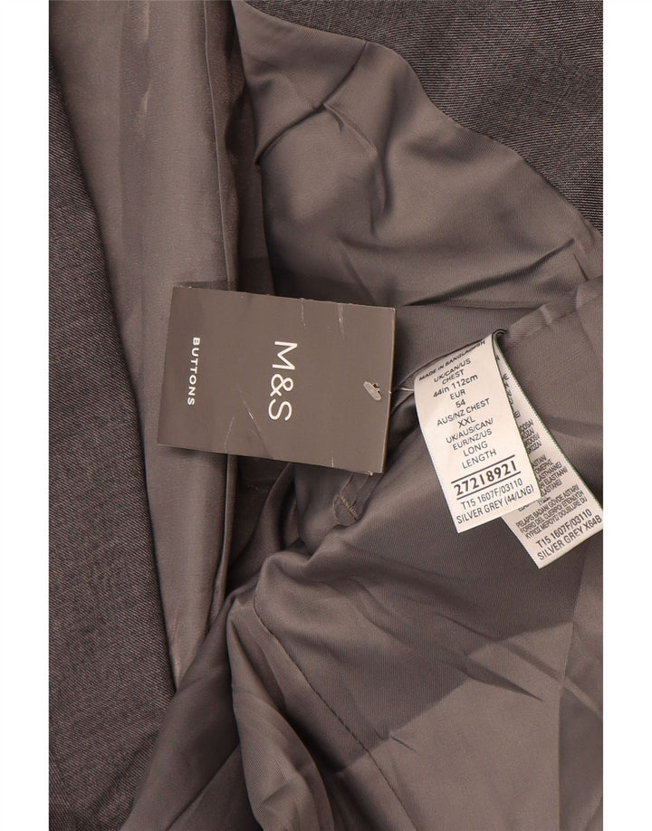 Marks & Spencer Męska marynarka zapinana na 2 guziki, UK 44 XL, szary poliester