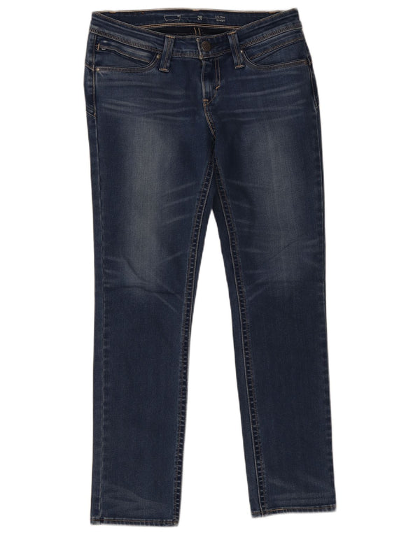 Damskie proste dżinsy Levi's z niską talią W29 L30, niebieska bawełna