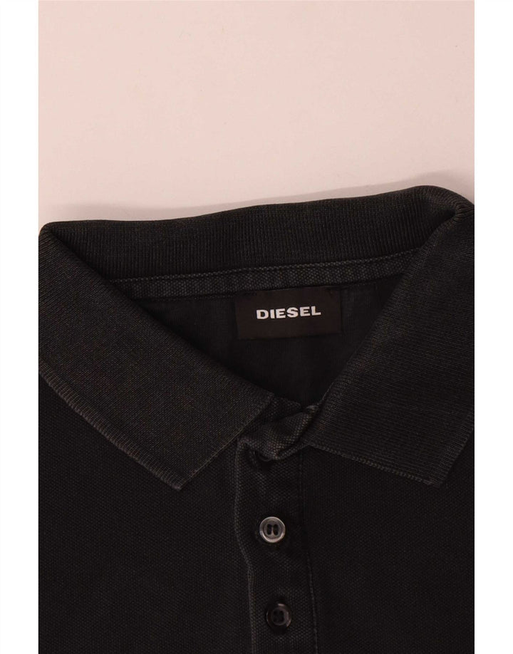 Męska koszulka polo Diesel, mała, czarna, bawełniana