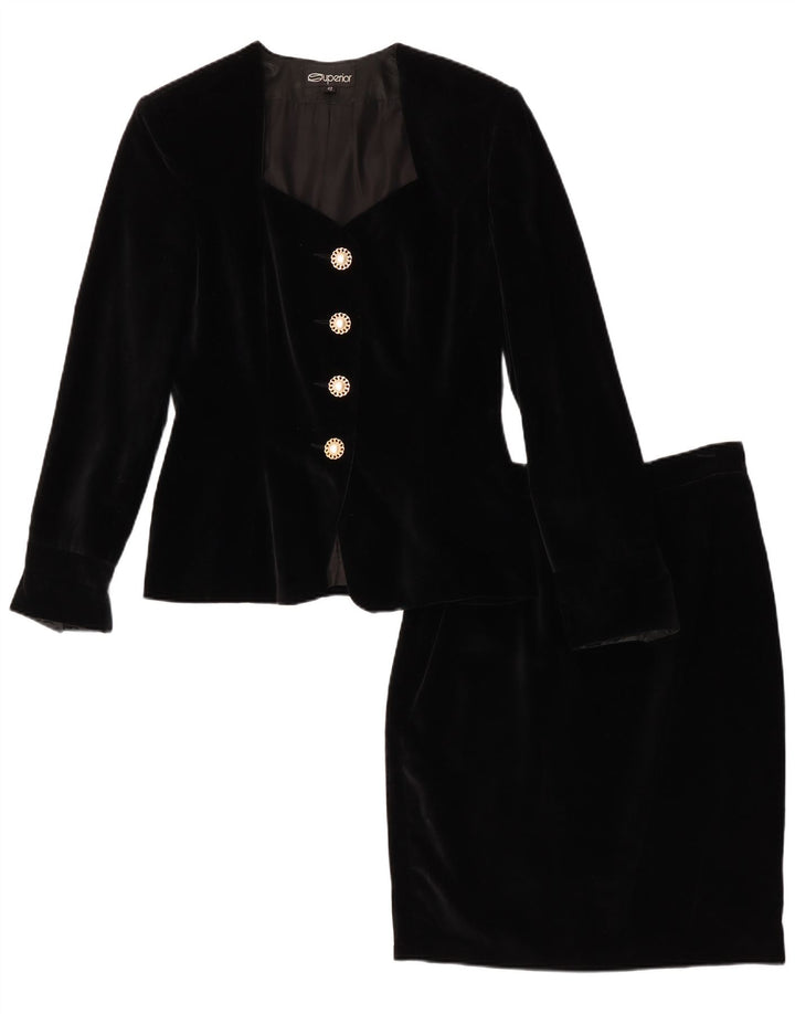 Dwuczęściowy komplet damskich spódnic welurowych zapinanych na 4 guziki IT 42 Medium W28 Black