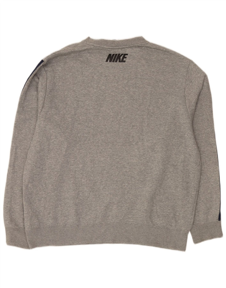 Męski sweter z grafiką NIKE XL, szary, bawełniany