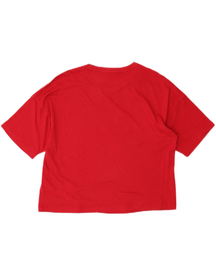 PUMA Womens Oversized Crop Graphic T-Shirt Top UK 14 Medium Red Cotton Vintage Puma and Second-Hand Puma from Messina Hembry 