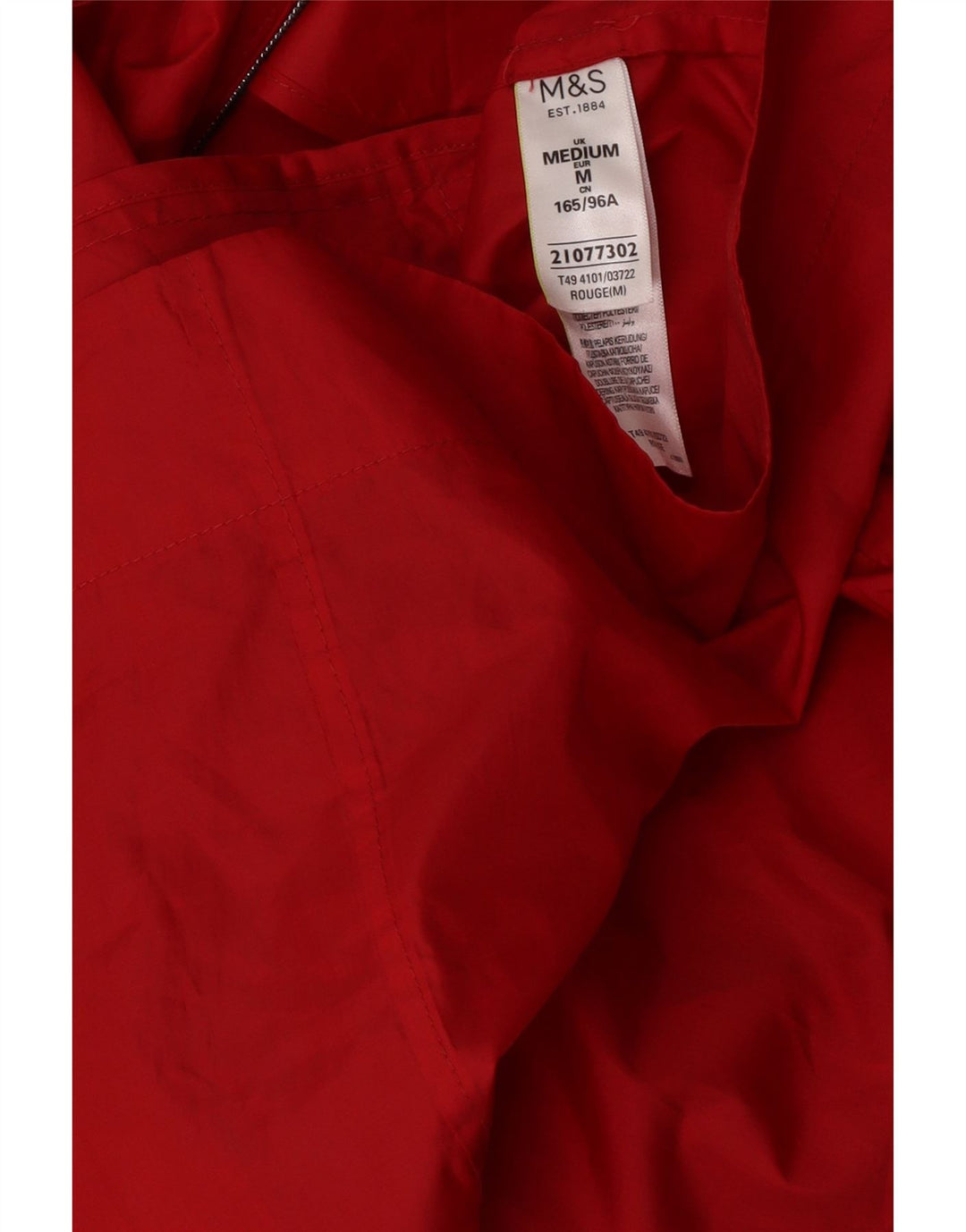 Marks & Spencer Damski płaszcz przeciwdeszczowy z kapturem, UK 14, średni czerwony poliester