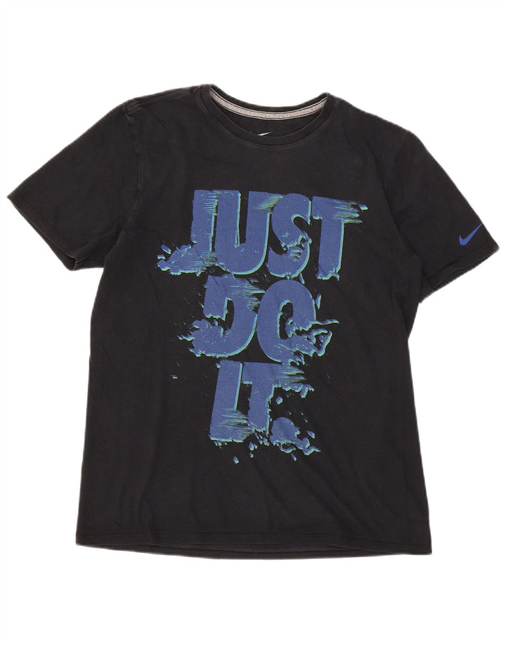 Męski T-shirt Nike o sportowym kroju z grafiką, średni czarny, bawełniany