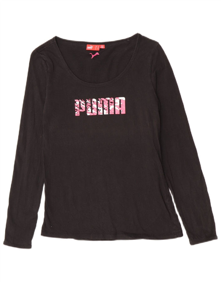Damska koszulka z grafiką Puma z długim rękawem UK 12, średnia czerń