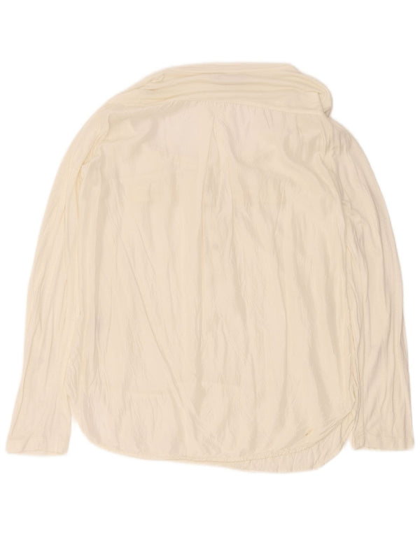 Top damski Trussardi Jeans z długim rękawem UK 16, duży, wiskoza w kolorze złamanej bieli