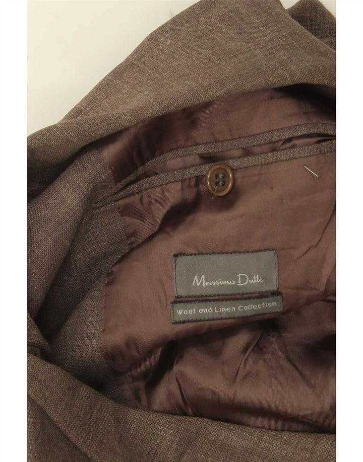Męska marynarka zapinana na 3 guziki Massimo Dutti EU 46, mała, szara wełna