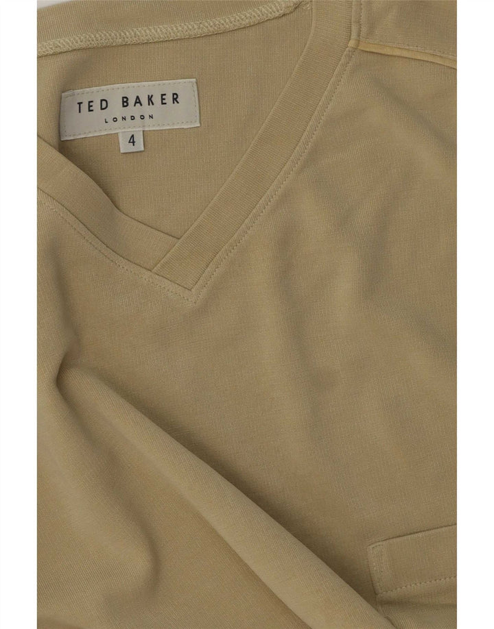 Ted Baker Męski T-shirt, rozmiar 4, duży, bawełniany khaki
