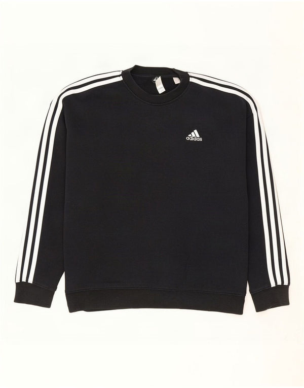Damska bluza oversize Adidas, UK 12/14, średnia czarna bawełna