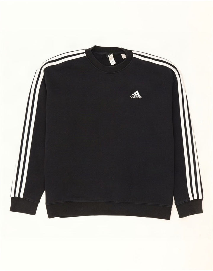 Damska bluza oversize Adidas, UK 12/14, średnia czarna bawełna