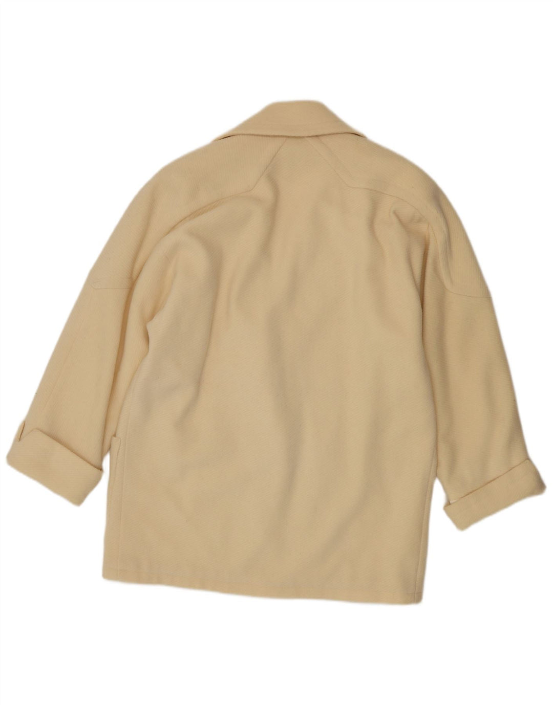 Vintage damska marynarka zapinana na 1 guzik UK 18 XL beżowa wełna