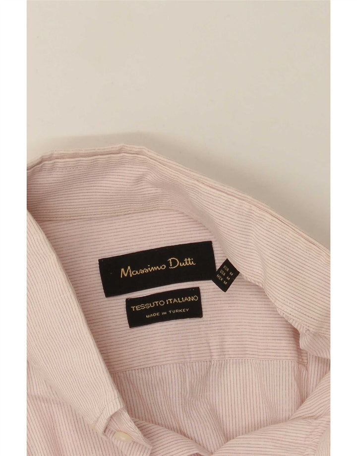 Koszula męska Massimo Dutti, klasyczna, w średnie różowe prążki