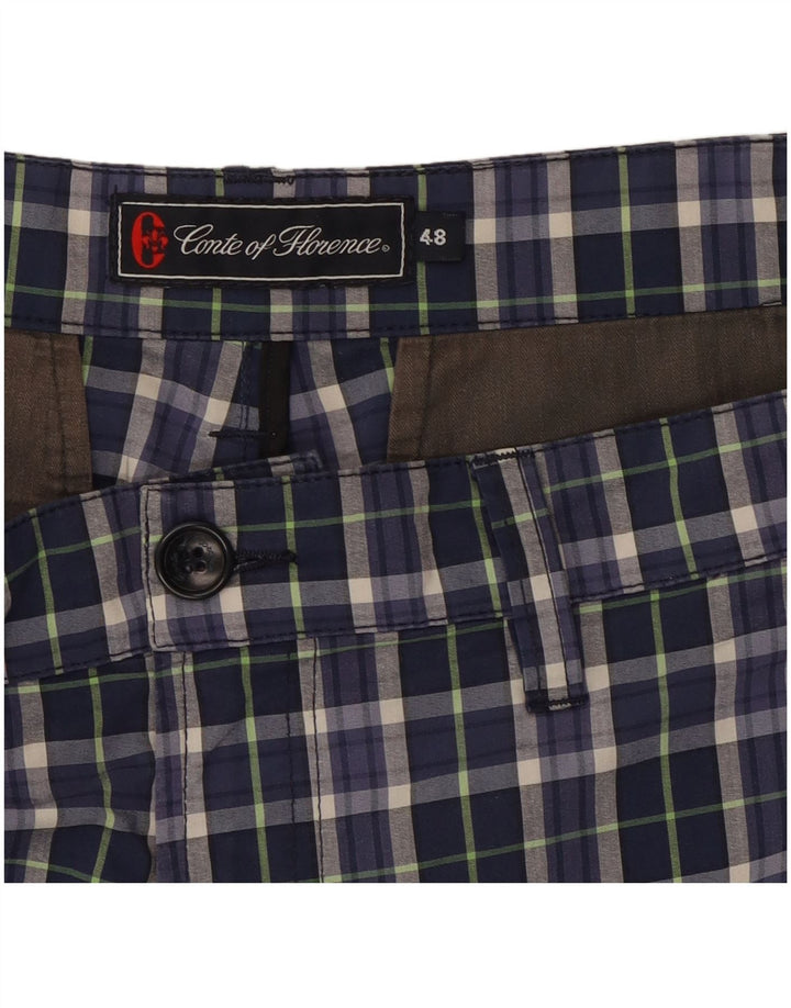 Męskie spodenki chino Conte of Florence IT 48 Medium W32 granatowa kratka