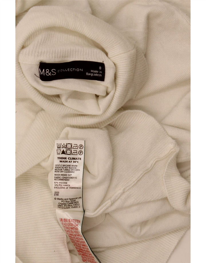Marks & Spencer Damski sweter z golfem UK 8, mały, biały