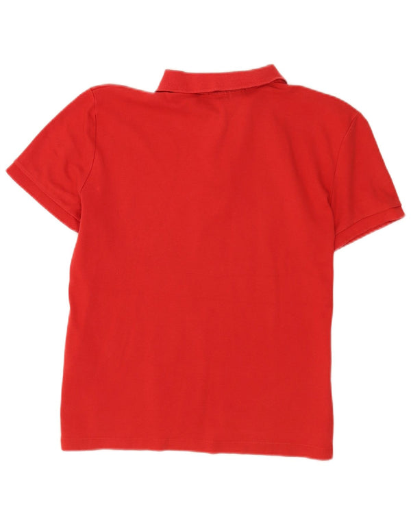 Damska koszulka polo Ralph Lauren Slim Fit UK 14, duża, czerwona bawełna