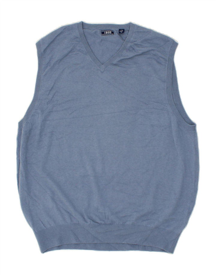 IZOD Mens Vest Tank Top XL Blue Cotton Vintage Izod and Second-Hand Izod from Messina Hembry 