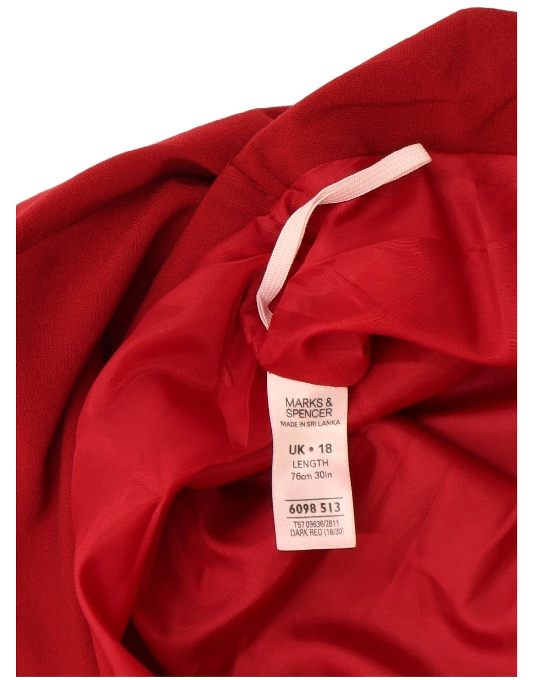 Marks & Spencer Damska spódnica w kształcie litery A UK 18 XL W38 Czerwony poliester