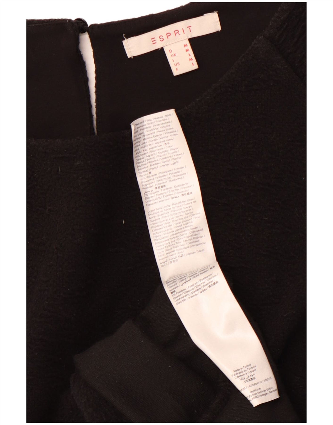 Damska sukienka o linii A ESPRIT UK 12, średnia czarna bawełna