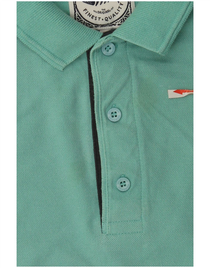 Męska koszulka polo Weird Fish, 4XL, turkusowa bawełna