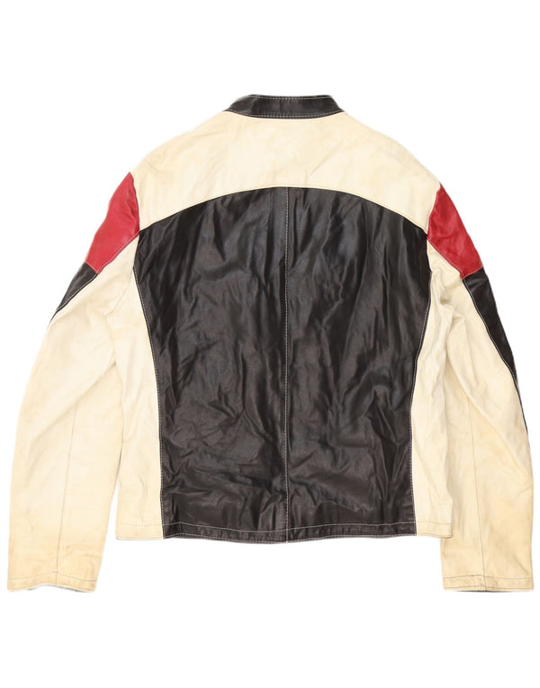 Męska skórzana kurtka wyścigowa Vintage UK 42 XL w kolorze czarnym