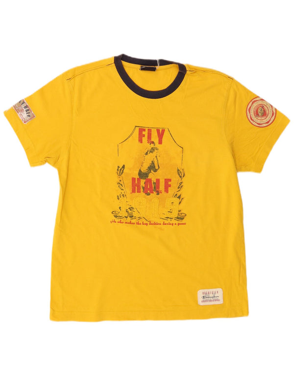 Damska koszulka Champion Muscle Graphic Top UK 16, duża, żółta