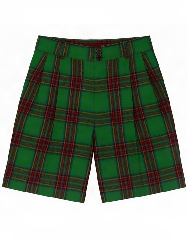 Henry Cottons Damskie spodenki codzienne z wysokim stanem IT 40 Small W26 Zielona krata